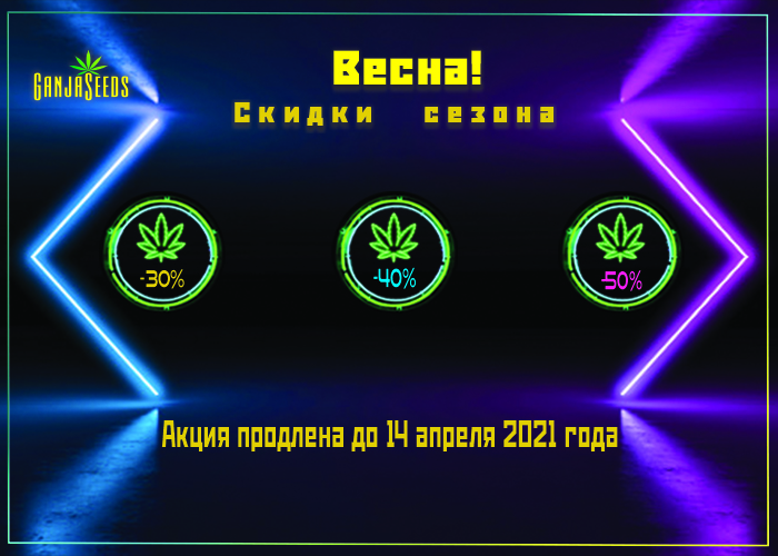 Акция апреля от GanjaSeeds продлена еще не неделю!
